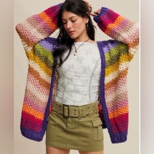 Listicle Hand Crochet Cardigan Size S
